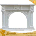 Natural White Marble Stone Fireplace mantel